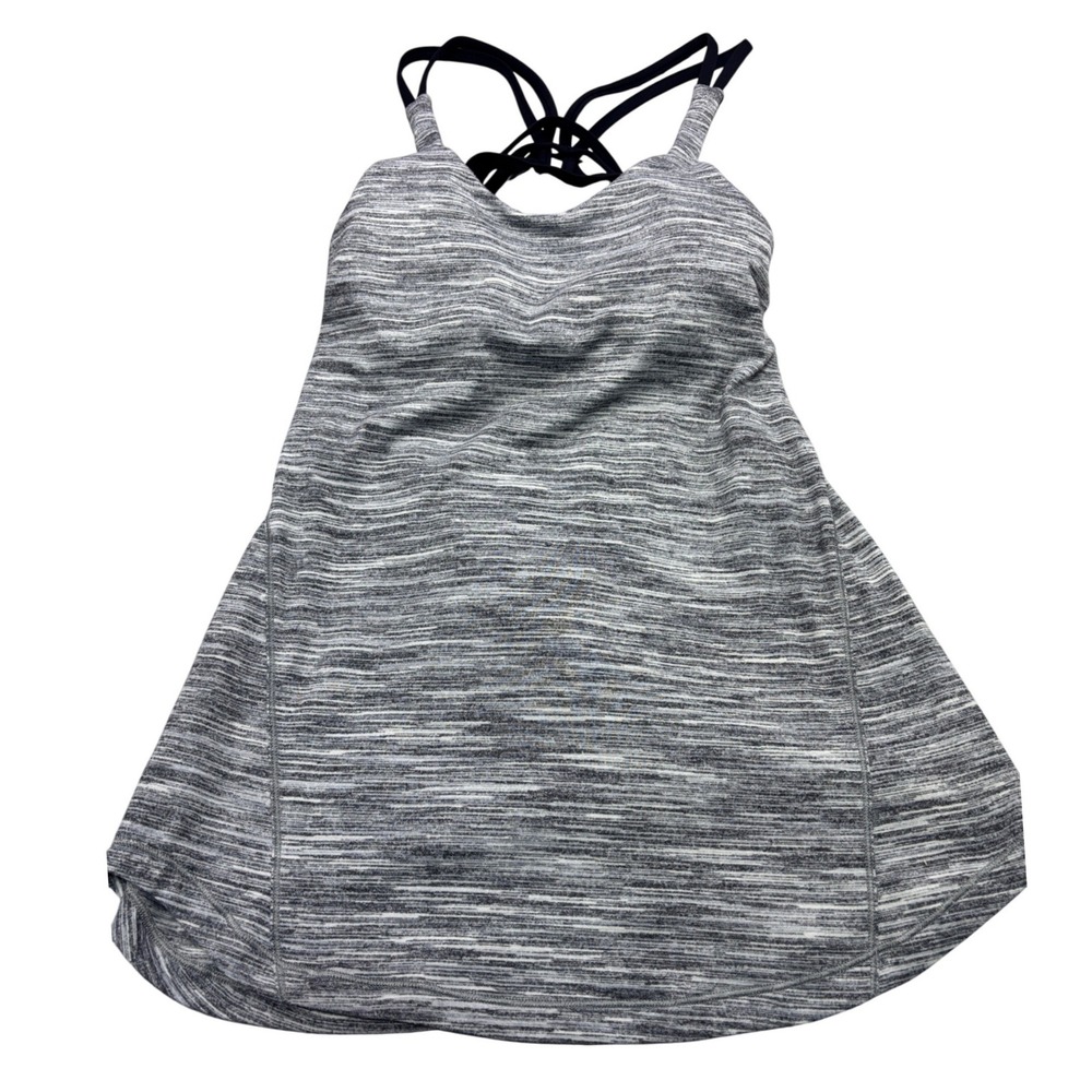 Lululemon Wild Tank Strappy Back Tank Top w/ Built-in Bra Size 2 XS Heather Gray